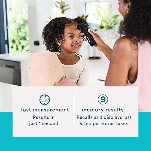 Homedics Dual-Use Ear and Forehead Thermometer, in-Ear and No-Touch Infrared Technology, Instant Results in 1 Second, Color-Coded Readings, Reliable and Accurate, Body and Object Temperature