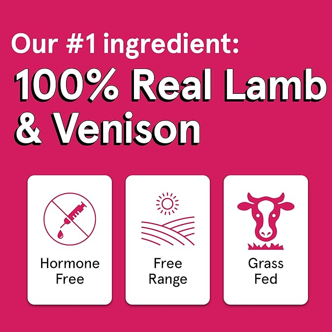TRMC Real Meat Dog Treats - Three 12oz Bag of Bite-Sized Air-Dried Lamb & Venison Jerky for Dogs - Grain-Free Jerky Dog Treats with 95% All-Natural, Free-Range, Grass Fed Lamb & Venison