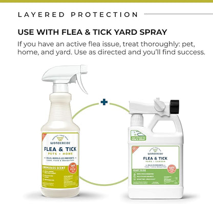 Wondercide - Flea, Tick and Mosquito Spray for Dogs, Cats, and Home - Flea and Tick Killer, Control, Prevention, Treatment - with Natural Essential Oils - 4 oz Lemongrass & Cedarwood 2-Pack