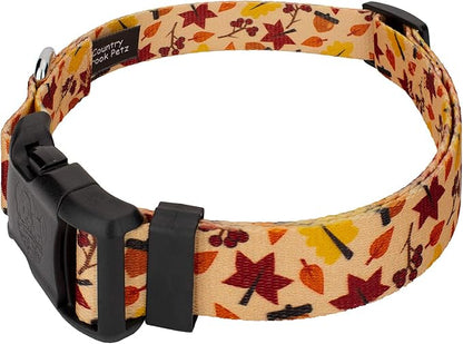 Country Brook Petz - Fall Foliage Everyday Dog Collar and Leash - Awesome Autumn Collection Featuring Designs You Will Fall for (1/2 Inch, Extra Small)