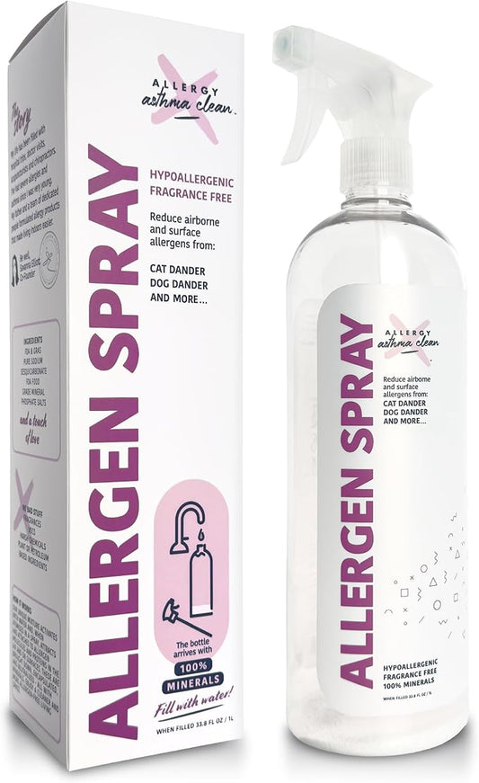Allergy Asthma Clean Allergen Spray, Pets, Dust Allergies & More, Air & Surface, Just Add Water, Bottle, Over 33oz