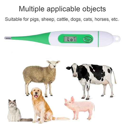 Zerodis Thermometers, Animal Thermometer for Cattle Sheep Horses Pig Pet Livestock Thermometer, Digital