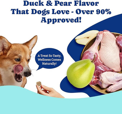 Milk Thistle Liver Support Chews for Dogs – Soft Chews with NAC, Curcumin, Choline & Dandelion – Supports Liver Function, Antioxidant Defense & Immune Health – Duck & Pear Flavor – 120 Count