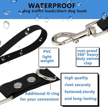 Short Dog Leash - 9 Inch Dogs Lead Grab Tab Heavy Duty Waterproof PVC Dog Training Traffic Leashes for Safety Control Behavior Correction Hiking Backup & All Breeds(Violet, 9'')