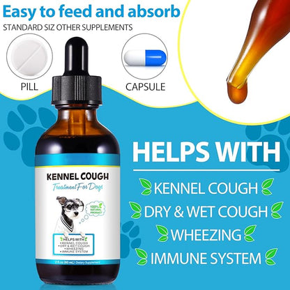 Kennel Cough Treatment for Dogs, Kennel Cough Herbal Drops - 2.02 Fl.oz / 60 ml