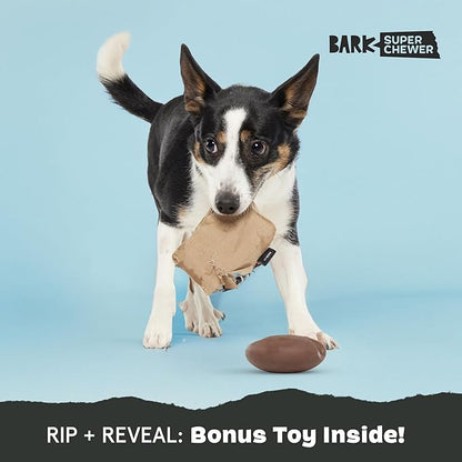 Barkbox Jitter Pug Coffee Bean Dog Toy for Medium Dogs, Hidden Surprise Toy Inside for Engaged and Excited Playtime Fun