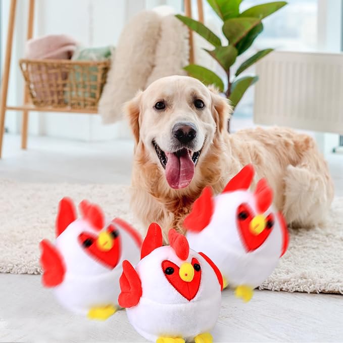 BABORUI Interactive Dog Toys Rooster, Jumping Squeaky Dog Toys with Recording and Music Modes, Rechargeable Moving Dog Chew Toys for Small/Medium/Large Dogs to Keep Them Busy(Rooster)