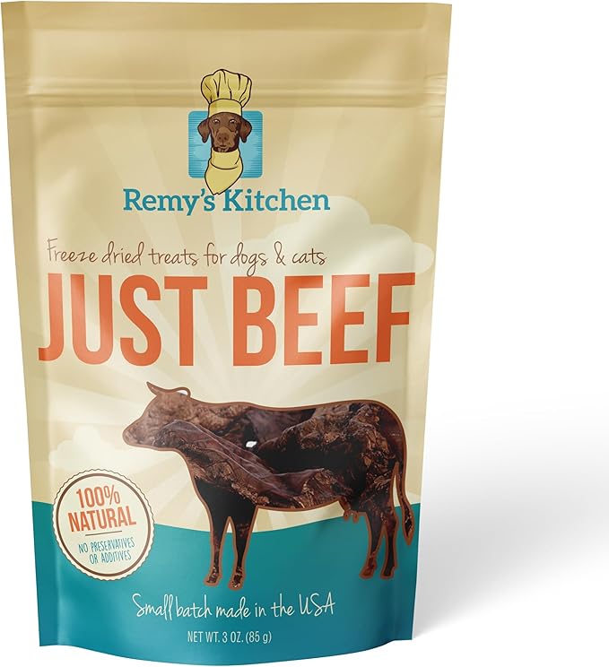 Freeze Dried Dog & Cat Treats – Beef, Single Ingredient, All-Natural, USA Sourced, Human-Grade, Grain-Free High-Protein Training Treats, 3 oz