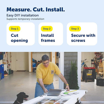 PetSafe Plastic Pet Door - Easy Install for Wood, PVC Metal & Paneled Doors - Rust-Free Plastic Frame - Flap Dimensions 5 1/4" W x 8 1/8" H - for Small Pets Weighing Up to 15 Lb