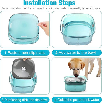 UPSKY 70oz Dog Water Bowl 2L No Spill Dog Bowls Large Capacity Spill Proof Slow Water Feeder, No Splash Dog Bowl Pet Water Dispenser Vehicle Carried Travel Slow Drinking Bowls for Messy Drinkers, Cats