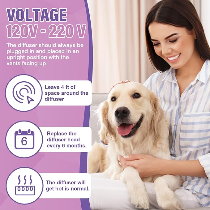 3 in 1 Advanced Kit Appeasing Pheromone Diffuser to Calm Pet for Anxiety Relieve Relief Reduce Aggression Fighting Stress Dog Pheromones Calming Diffuser