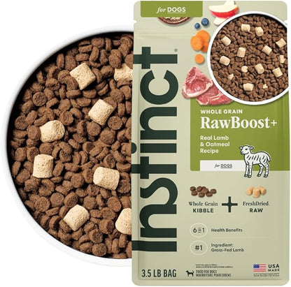 Instinct RawBoost, Natural Dry Dog Food with FreshDried Raw, Whole Grain Recipe - Real Lamb & Oatmeal, 3.5 lb. Bag