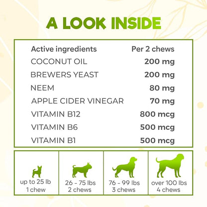 ZENO Flea and Tick Prevention Chewables for Dogs - 150 Chews - Flea & Tick Control - Duck Flavor