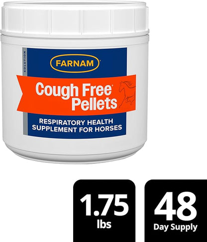 Farnam Cough Free Horse Supplement Pellets, Respiratory Support for Seasonal Allergies, Stable Cough, Lung Support Supplement, Show Safe, Herbal Formula, 2.5 lbs, 70-Day Supply
