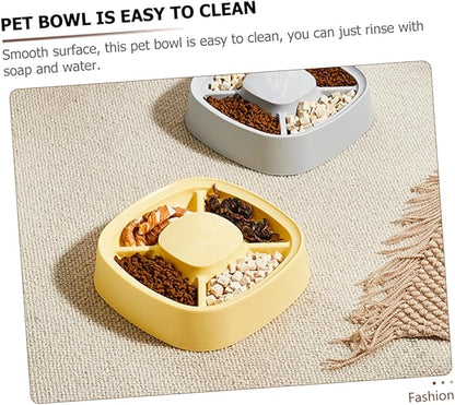 Cat Bowl and Dog Feeder Non- and Food Multi-Functional Pet Feeder for Small Dogs and Cats Easy to Material Divided Bowl