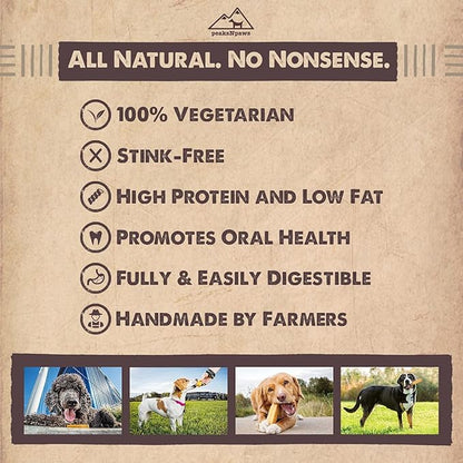 peaksNpaws Premium Yak Cheese Dog Treats - Natural Yak Chews from Himalayan Mountains - Grain Free, Lactose Free - Easily Digestible, 100% Eco-Friendly Packaging (1 Lb. Bag)