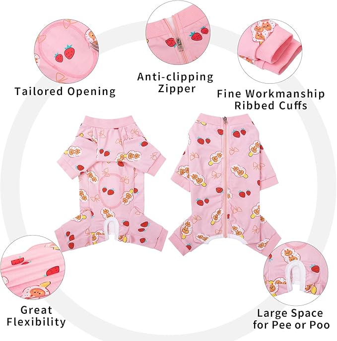 Dog Surgery Recovery Suit, Dog Onesie for Surgery Female Male Dogs, Dogs Pajamas Long Sleeve, Small Dogs Onesie, Abdominal Wound Bandages Surgical Suit, Cat Recovery Suit for Shedding Skin Disease