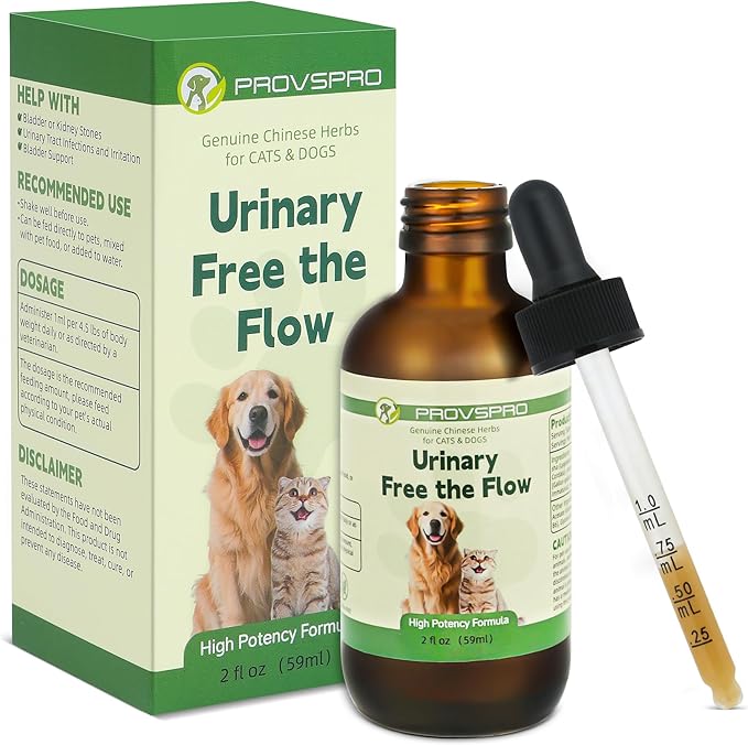 Dog & Cat Bladder Crystals Treatment or Stone, Bladder Kidney Stones Dissolver for Pet, Cat Dog Urinary Tract Supplements for Kidney and Bladder Stones, Urinary Free The Flow, 2 fl oz (59ml)