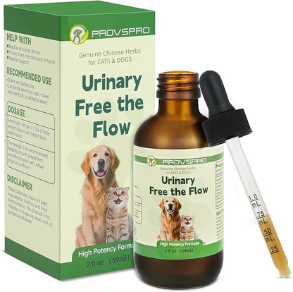 Dog & Cat Bladder Crystals Treatment or Stone, Bladder Kidney Stones Dissolver for Pet, Cat Dog Urinary Tract Supplements for Kidney and Bladder Stones, Urinary Free The Flow, 2 fl oz (59ml)