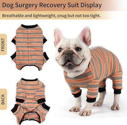 Dog Onesie for After Surgery Recovery Suit Pet Surgical Suit for Female Male Cone E-Collar Alternatives After Spay Abdominal Wounds Protector Dog Anti-Licking Onesie for Small Medium Dogs
