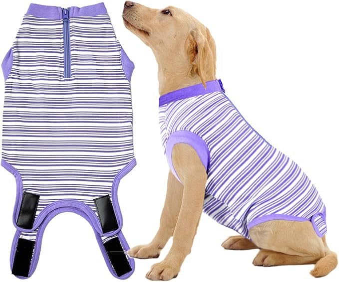 Recovery Suit for Dogs,Dog Cone Alternative Zipper Surgery Suit Female Spay,Soft Dog Surgery Suit for Anti Licking,Breathable Surgical Suit for Dogs Female Spay