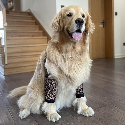 HDKUW Dog Elbow Protector, Dog Front Leg Recovery Sleeve for Prevent Licking Wound, Elbow Sleeves with Mesh Pad for Medium Large Dogs