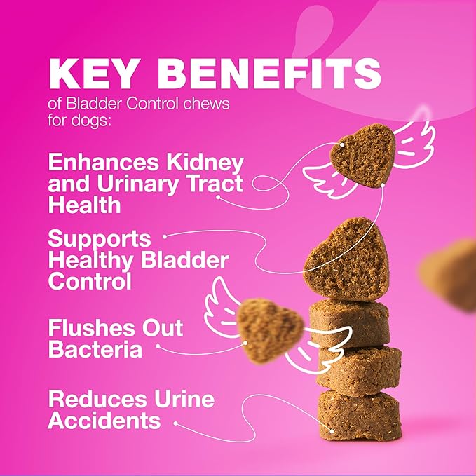Dog UTI Treatment - Dog Cranberry Supplement for Bladder & Kidney Health, Urinary Tract, Incontinence Support - Cranberry Supplement for Dog Incontinence - Bladder Control Cranberry Chews