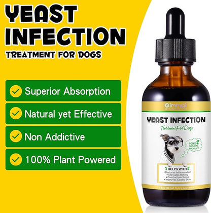 Yeast Infection Treatment for Dogs, Natural Dog Yeast Infection Treatment Supports Itch Relief, Ear Infection, Allergy Relief, Pet Supplies Dog Herbal Supplement, Bacon Flavor-2PCS