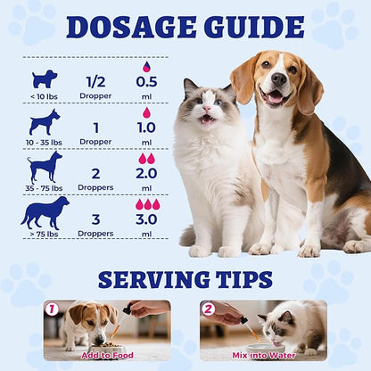 4oz Wellix Natural Cat & Dog UTI Treatment Drops,Cat & Dog Urinary Tract Infection Treatment - Cranberry & D-Mannose for Dogs & Cats - Kidney Health Supplement