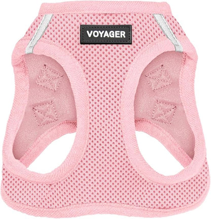 Best Pet Supplies Voyager Step-in Air Harness - All Weather Mesh, Reflective, No Pull Harness for Dogs, Cats - Secure with Hook & Loop Fastener, Buckle, Double D-Rings - Pink, XS