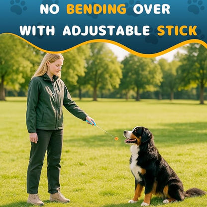 DuDuDog Dog Training Clicker for Training with Retractable Target Stick and Bright Ball, Clear Plastic Handle, Adjustable Length Trainer for Dogs, Puppies, Cats and Pets