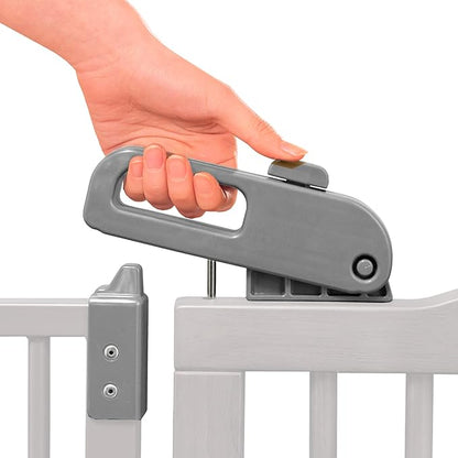Richell Tall One-Touch White Pet Gate II, 36.4" x 38.4" x 2"