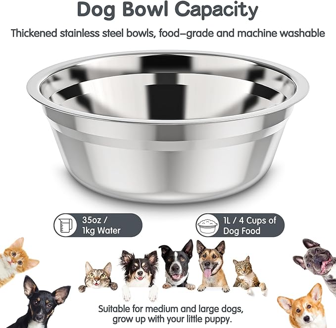 XIAZ Elevated Dog Bowls Large Breed Raised Dogs Bowl Stand Large/Medium Sized Dog Stainless Steel Food Water Bowl Stands 5 Heights Adjustable 9/11/12/14in Pet Feeder Dish Station