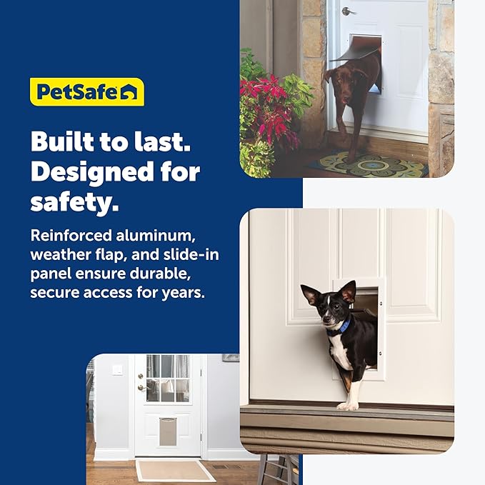 PetSafe Freedom Aluminum Pet Door for Dogs and Cats, Small, White, Tinted Vinyl Flap
