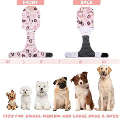 Dog Surgery Suit, Breathable Surgical Recovery Suit for Female Spay Male Neuter, Anti-Licking Surgical Recovery Suit for Abdominal Wounds Skin Disease, Pink, Medium