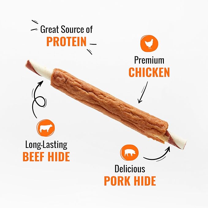 Good ‘n’ Fun Triple Flavor Ribs Chews for All Dogs, Treat Your Dog to Long-Lasting Chews Made with Beef Hide, Chicken and Pork Hide, 12 Ounces