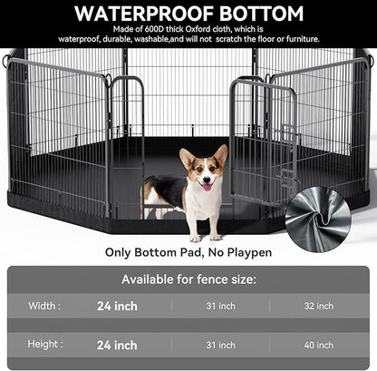 PJYuCien Dog Playpen Bottom Pad(Only Bottom Pad, No Playpen)- Stabilize the Dog Play Pen, Easy to Clean and Waterproof, Fits Most 8 Panels 24 Inch Width Metal Dog Fence Octagonal Dog Playpen
