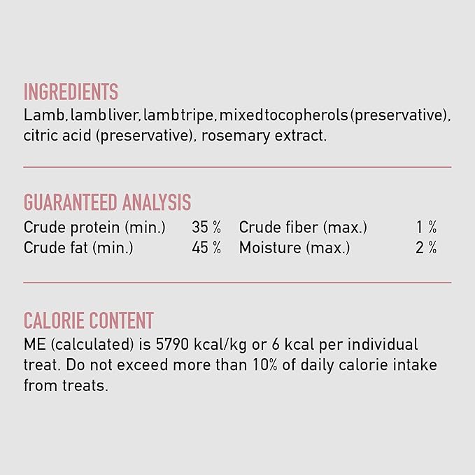 ORIJEN Grain Free High Protein Freeze Dried Dog Treats Grass Fed Lamb Recipe 3.25oz Bag