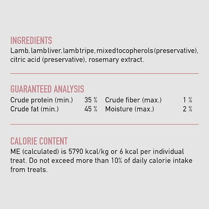 ORIJEN Grain Free High Protein Freeze Dried Dog Treats Grass Fed Lamb Recipe 3.25oz Bag