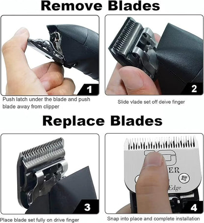 Size 7F/5F/4F Detachable Pet Dog Grooming Blades of Stainless Steel,Compatible with Andis,Oster A5,Wahl KM10 Series,3 Count