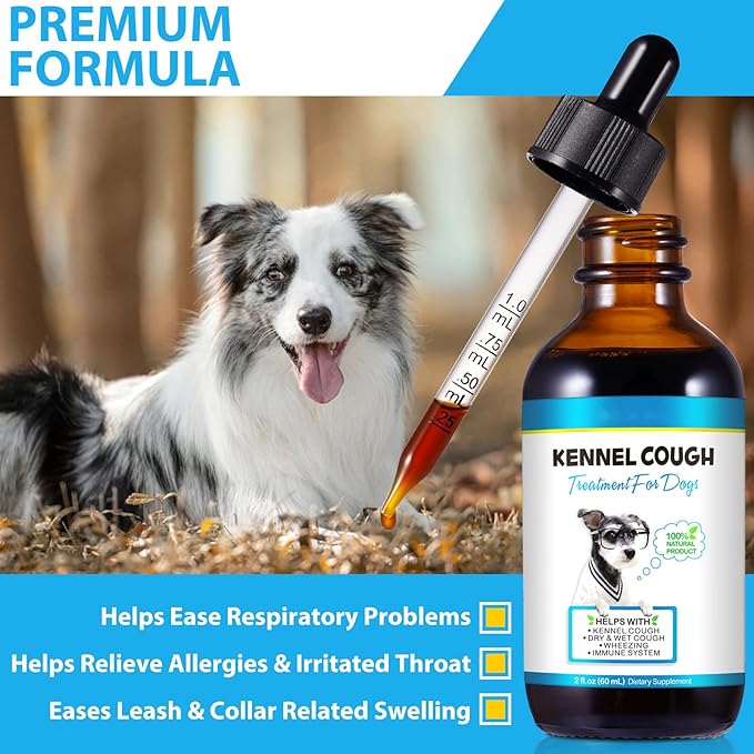 Kennel Cough Treatment for Dogs, Kennel Cough Herbal Drops - 2.02 Fl.oz / 60 ml