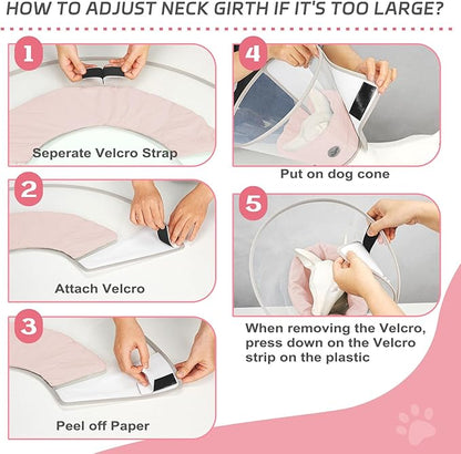 Dog Cone Collar for Recovery: Soft Elizabethan Collar Alternative to Stop Licking, Adjustable Pet Cone for Large, Medium, Small Dogs, for Surgery, Spay, Injury, Skin Treatment