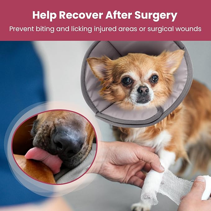 BARKLESS Dog Cone, Soft Cones for Large Dogs After Surgery to Stop Licking, Adjustable Elizabethan Collar for Neuter Surgery, Lightweight Recovery Collar
