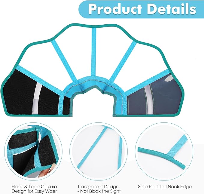 Allroaring Dog Cone, Adjustable Dog Cone Collar, Soft Cones for Large Dogs, Elizabethan Collar for Pet After Surgery, Pet Recovery Collars & Cones to Stop Licking Lightweight E-Collar, Bluegreen XL