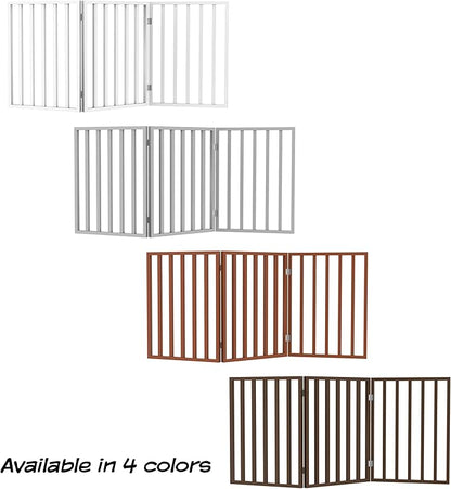 PETMAKER Pet Gate – Dog Gate for Doorways, Stairs or House – Freestanding, Folding, Accordion Style, Wooden Indoor Dog Fence (24-Inch, Mahogany)