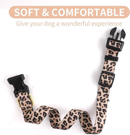 QQPETS Adjustable Soft Dog Collar: Print Flower Pink Multicolor Cute Patterns for XS Small Medium Large Pet Girl Boy Puppy Walking Running Training