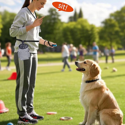 4Pack-Treat Pouch, Clicker for Training, Retractable Target Stick, Whistle for Lure Course, Agility Equipment Tools for Trainer, Cat Toilet Trainer Kit, Accessory for Pet Puppy Kitten Behavior Aids