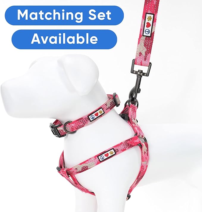 Pawtitas Camo Pink Dog Leash 6 ft XS/S Reflective Durable Lightweight Dog Lead for Small Dogs and Puppies