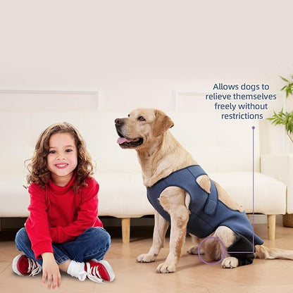 Dog Hind Leg Recovery Sleeve Dog Recovery Suit Breathable Sleeve to Stop Licking and Biting Firm and Secure, Adjustable Size, Comfortable Alternative to Cone Collars (Rear Both Leg，Small)