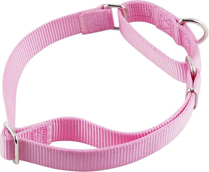 Hyhug Martingale Dog Collar Medium Pink |Escape - Proof Heavy Duty Nylon Durable No Slip, Ideal for Training & Daily Walks